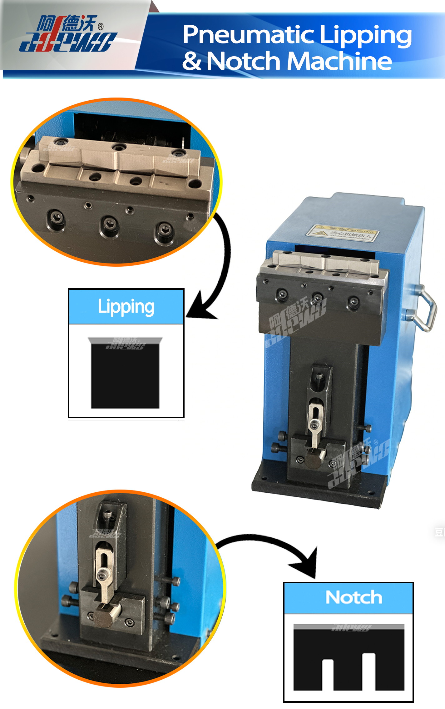 เครื่อง Lipping & Notch แบบใช้ลม